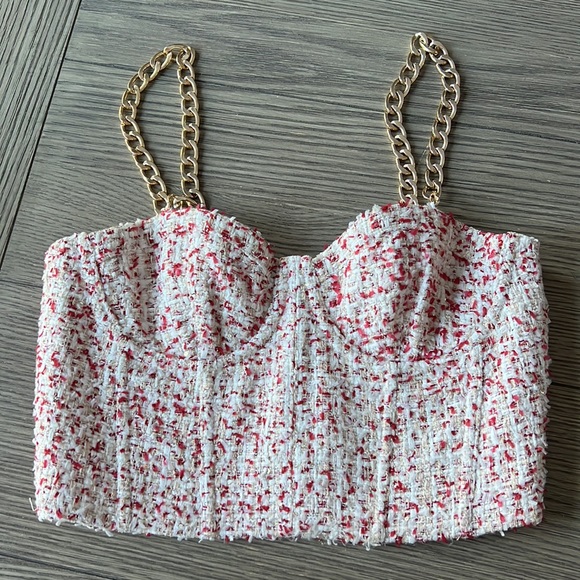 Cristi Bustier Crop Top in Off White & Raspberry
Alice + Olivia sz 8 NWOT $295 - Picture 7 of 9